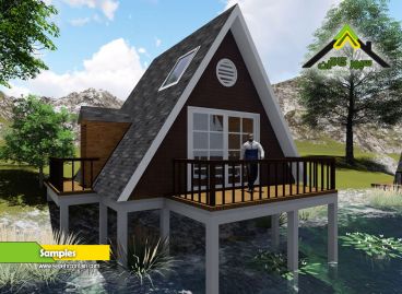 پروژه ویلای پیش ساخته مثلثی یا شله (A frame cabin)